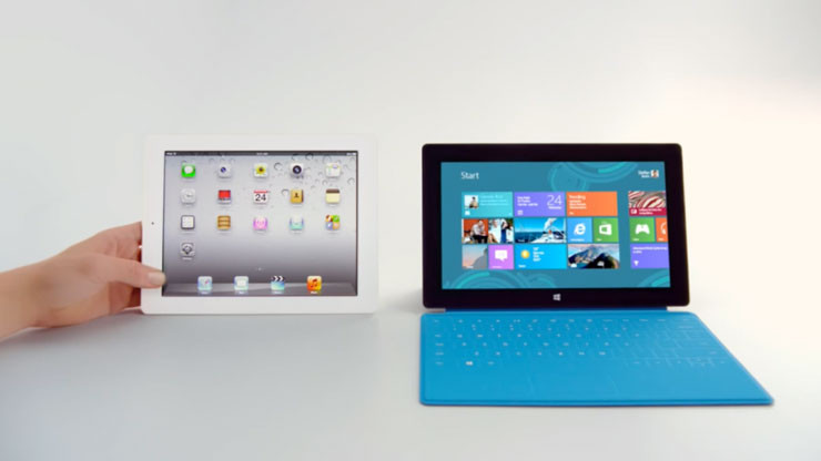 Продажи Surface растут, продажи iPad падают